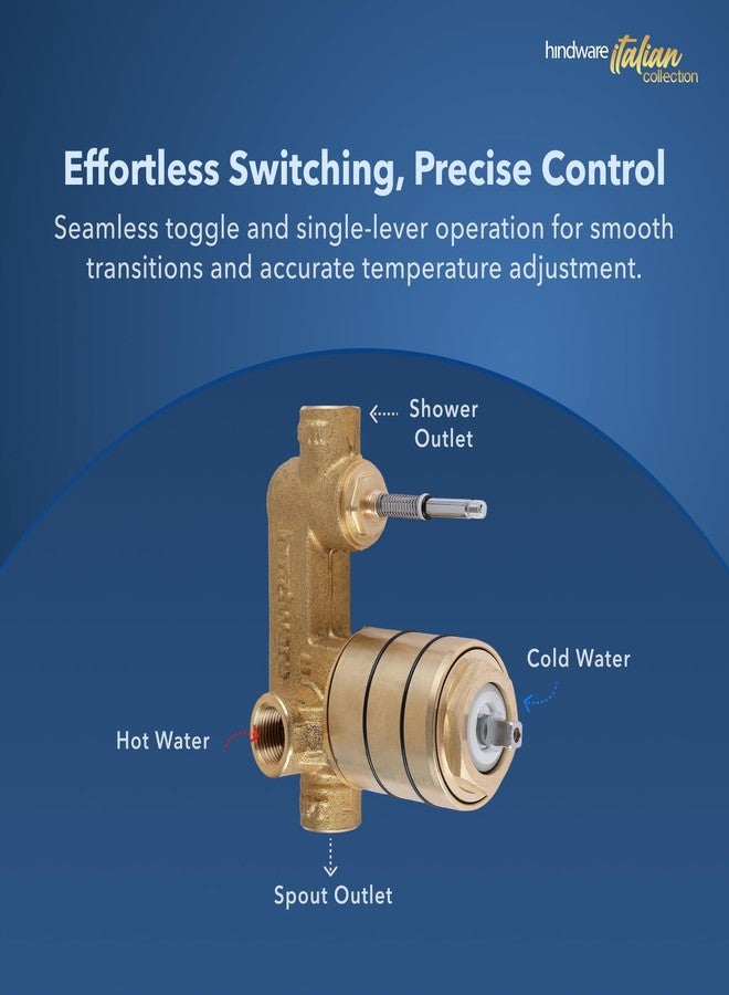 Hindware body of High Flow Single Lever Concealed Mixer & Diverter for Bath and Shower System w/o sleeve | Made of Brass | 12-year Warranty - Image 4